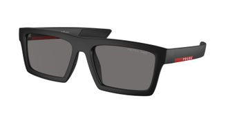 Prada Grey Rectangular Mens Sunglasses PS 02ZSU 1BO02G 55