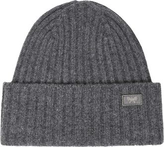 Max Mara Wkaritmo Rib Knit Wool Beanie - Dames - Hoeden - Grijs - ONE Size - Wol - Accessoires