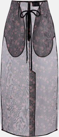 Simone Rocha Gonna midi con stampa floreale