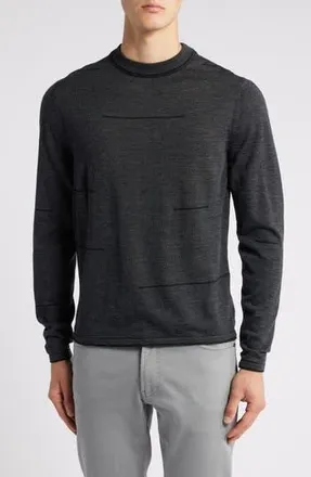 Robert Barakett Albany Broken Stripe Wool Crewneck Sweater in Grey at Nordstrom Rack, Size Xx-Large