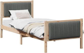 vidaXL Estructura De Cama Con Cabecera Negro Y Gris Oscuro 80 X 200 Cm Vidaxl