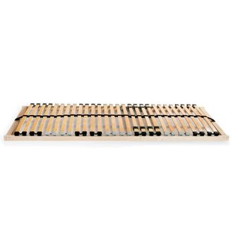 Berkfield Home Slatted Bed Bases 2 pcs with 28 Slats 7 Zones 70x200 cm in Beige