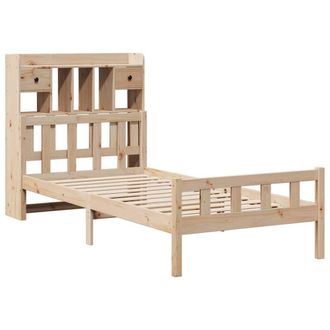 Berkfield Home Decorative Bookcase Bed without Mattress 90x190 cm Single Solid W in Natural