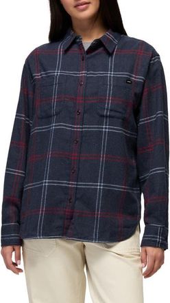 Prana Cabin Core Plaid Flannel Shirt in Nautical at Nordstrom, Size X-Large