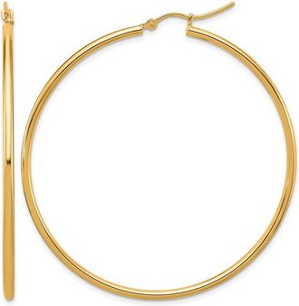 Diamond2Deal 10K Gold Round Shape Hinged Hoop Earrings