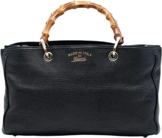 Gucci Pre-owned Handbags, female, Black, Size: ONE SIZE Pre-owned Bamboo Shopper Satchel