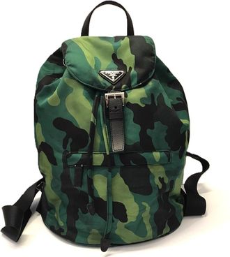 Prada Green Nylon Backpack (Pre-Owned)