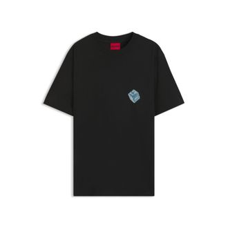 HUGO BOSS Cotton-jersey T-shirt with printed artwork