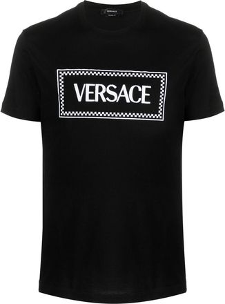 Versace 90s Logo embroidered T-shirt - men - Cotton/Polyester - XXXL - Black