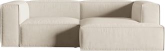 MICADONI Modulares 3-Sitzer Design Ecksofa Nuria mit Eckteil rechts - Samtbezug