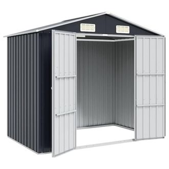 Berkfield Home Garden Shed Anthracite 205x129x183 cm Galvanised Steel in Black | Size: 205 x 129 x 183 cm