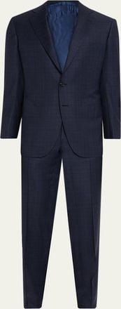 Cesare Attolini Mens Wool Chevron 130 Two-Piece Suit
