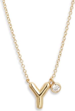 Chelsea28 Goldtone Initial Pendant Necklace in Y- Clear- Gold at Nordstrom