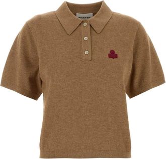 Isabel Marant Round-neck Knitwear, female, Brown, Size: S Althea Polo Shirt