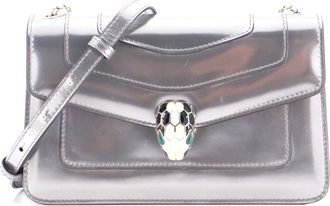 Bulgari Serpenti Forever Shoulder Bag Metallic Leather Small