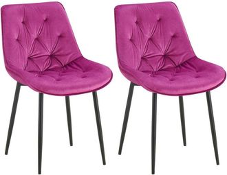 Clp Lote De 2 Sillas De Comedor Terciopelo Wallace Lila