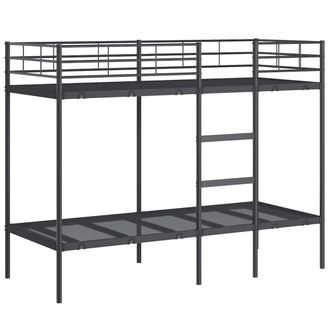 vidaXL Litera Sin Colch&oacute;n Acero Negro 75x190 Cm Vidaxl