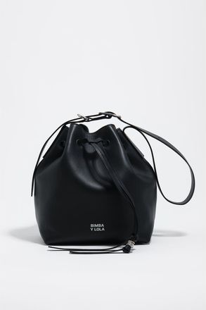 Bimba & Lola Large leather Carlino bucket bag in Dark Anthracite at Nordstrom