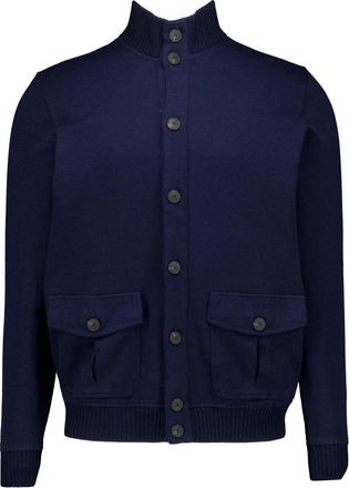 Gran Sasso Pocket Gebreid Bomberjack - Heren - Vesten - Blauw - 2XL - Katoen - Truien & Vesten