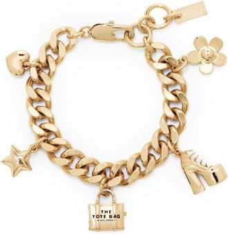 Marc Jacobs Mini Icon Charm bracelet - women - Cubic Zirconia/Brass - One Size - Gold