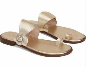 Free People Womens Barcelona Slip-On Sandals In Gold