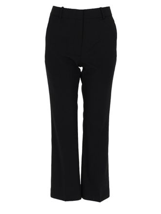 Co Cropped Tailored Cigarette Pants with Flared Hem