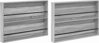 vidaXL Estante De Revistas 2 Uds. Sonoma Gris 100 X 12 X 70 Cm Vidaxl