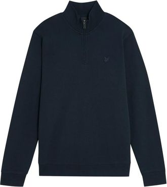 Lyle & Scott Quarter Zip Sweat - Heren - Vesten met rits - Blauw - L - Katoen - Hoodies & sweatvesten