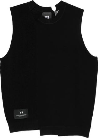 Yohji Yamamoto GFX knit tank top - Black