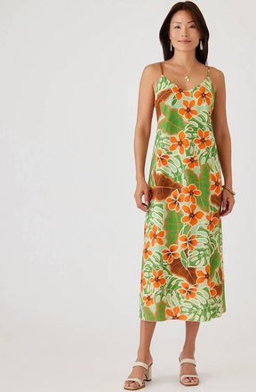 Karen Kane Pallie Bias Cut Midi Dress In Multi Print