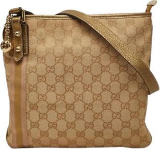 Gucci Pre-owned Vintage Schoudertas - Dames - Vintage Schoudertas - Beige - ONE Size - Leer - Vintage