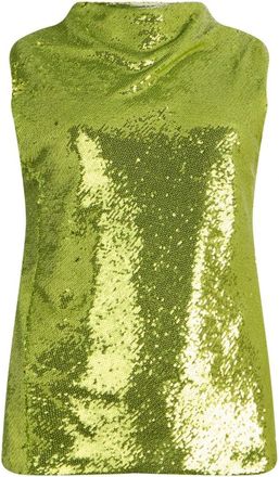 Philosophy di Lorenzo Serafini Tops, Dames, Groen, S, Polyester, Mouwloze Sprankelende Top