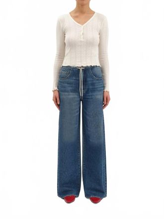 Daze Madison High Rise Wide Leg Jeans In Vintage Blue