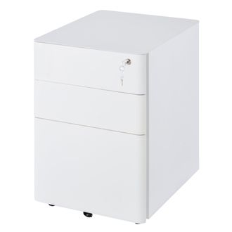 Carter's Vinsetto Fully Assembled 3 Drawer Steel Metal Filing Cabinet Lockable Rolling Vertical File Cabinet White - CARTER | TJ Hughes