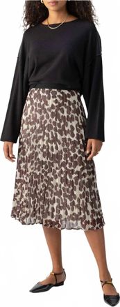 Sanctuary Pleated Midi Skirt In Chocolate Spots