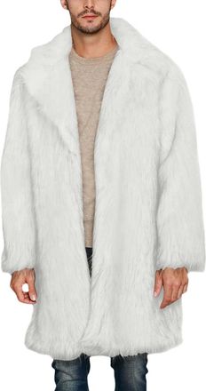 Generic Ken Costume Men Warm Thick Coat Faux Fur Jacket Cardigan Overcoat Winter Coat Cosplay Furry TrenchPlus Size Fleece Windbreaker Hip Hop Mid-Long Parka 