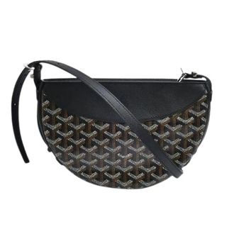 Goyard Pre-owned Hirondelle Goyardine Canvas Calfskin Shoulder Bag - Dames - Pre-owned - Zwart - Maat: ONE Size Leer