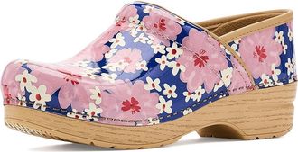 Dansko Professional Womens Clog Shoes Pink Bloom Patent : EU 41 (US Mens 7.5-8 - Womens 10.5-11) Regular, Leather