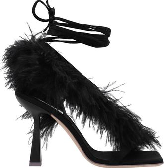 Sebastian Black Feather Wrap Heels