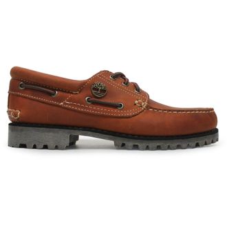 Timberland Authentic Boat Full Grain Leather Mens Boat Shoes - Medium Orange - Size:UK 11.5