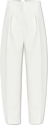 Jacquemus Ovalo Crease Broeken - Dames - Wijde Broeken - Wit - XS - Katoen - Broeken