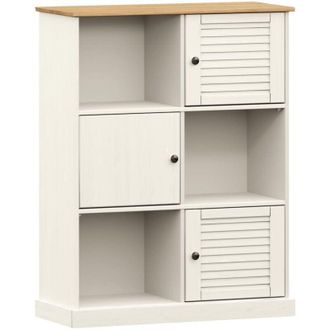 vidaXL Vidaxl Librer&iacute;a Vigo Madera Maciza De Pino Blanco 90x35x114,5 Cm