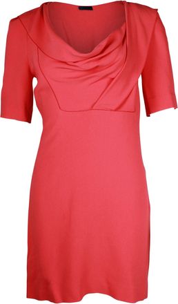 Roland Mouret Roland Mouret Cowl Neck Mini Dress in Coral Viscose