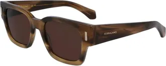 Ferragamo SF2010S 319 Striped Khaki/Brown