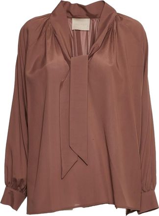 Momoni Blusa Tabatinga con collo lavallière - Rosa