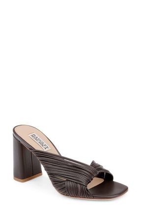 Badgley Mischka Winslow Slide Sandal in Brown Leather at Nordstrom, Size 8.5