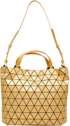 Issey Miyake Light Orange Polyester Nylon Leather Shoulder Bag Tote Bag (Pre-Owned)