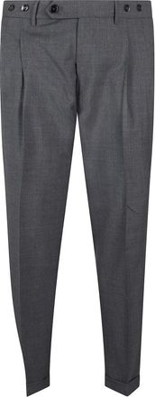 Berwick 1707 Suit Trousers, male, Gray, 2XL, Grey Wool Chino Trousers Double Pleats