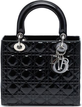 Dior Pre-owned Dior Medium Patent Cannage Lady Dior 18-MA-1100