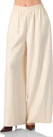 Ivonne High-Waisted Wide-Leg Trousers with Elastic Waistband in Natural at Nordstrom, Size 10
